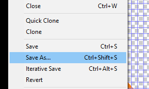Save art file in a .png format